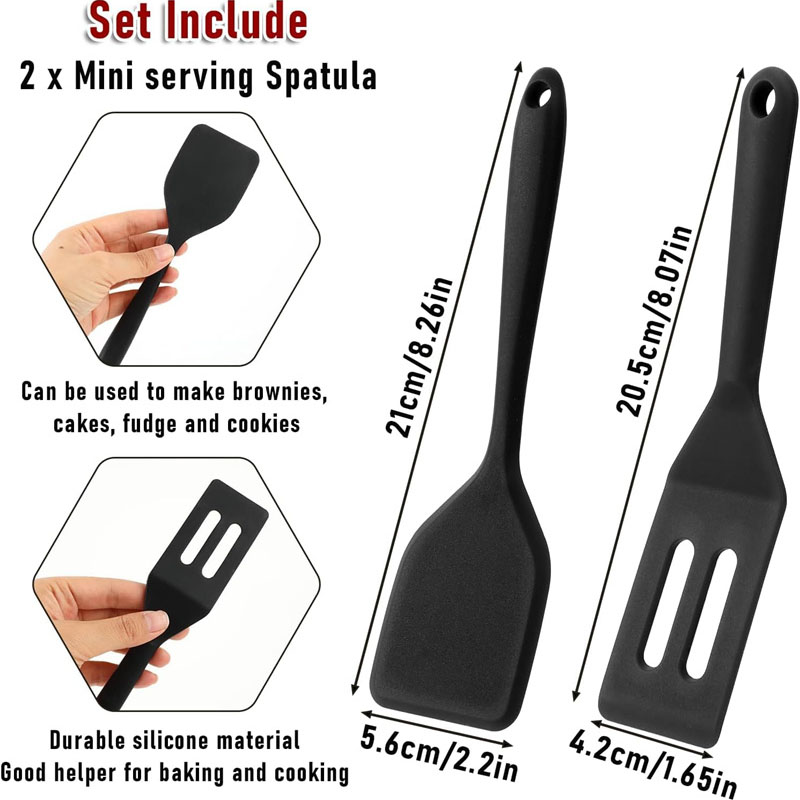 2pcs 미니 실리콘 브라우니 서빙 주걱 세트 플립 계 - Okonomiyaki Spatula 리뷰 및 가격